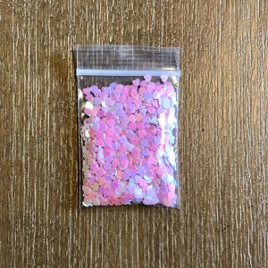28# 29# 157# and 158# Pastel open star, heart, plum flower glitter 1tsp (set of 4 one each) - Image 4