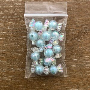 V x 12pcs Iridescent Candy Beads #48-#53 (Blue) - Image 2