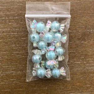 V x 12pcs Iridescent Candy Beads #48-#53 (Blue) - Image 2