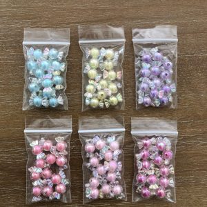 V x 12pcs Iridescent Candy Beads #48-#53 (Blue)