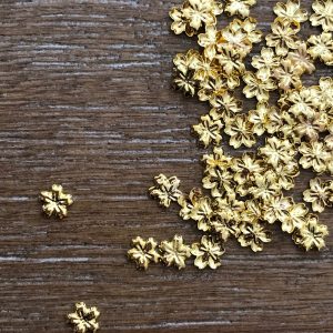 Gold Metal Cherry Blossom Embelishment appx 100pcs Sakura (Gold)