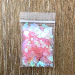 94# Transparent pink heart glitter confetti mix size 1tsp