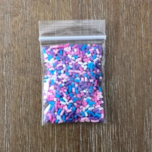 19# Pink, Blue, Purple, White Sprinkles Clay Embellishments 5g