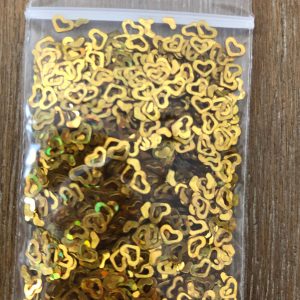 115# Gold open heart glitter 1 tsp - Image 2