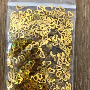 115# Gold open heart glitter 1 tsp - Image 2