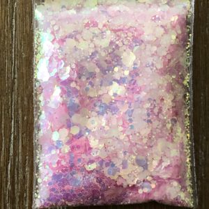 167# mix size hexagon iridescent light pink glitter 1tsp - Image 2