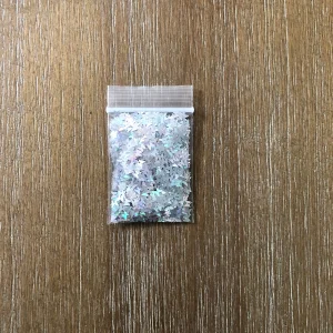 134# Holographic Silver Butterfly glitter 1tsp