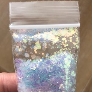 203 mix size hexagon iridescent light blue glitter 1tsp - Image 2