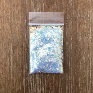 203 mix size hexagon iridescent light blue glitter 1tsp