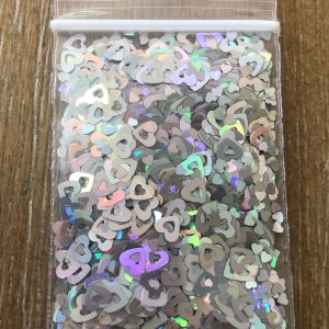 210# Holo Open Heart confetti glitter 1tsp - Image 2