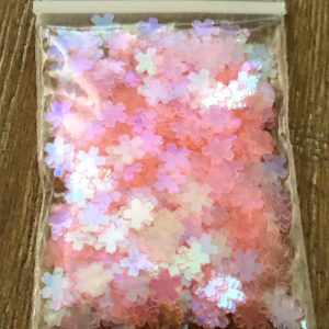 62# Transparent Light Pink flower sakura cherry blossom glitter confetti 1tsp - Image 3