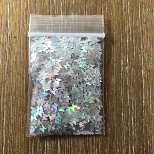 134# Holographic Silver Butterfly glitter 1tsp - Image 2