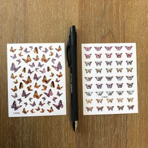 Tiny Butterfly Nail sticker sheet. Metallic effect x (Left (A))