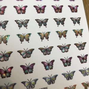 Tiny Butterfly Nail sticker sheet. Metallic effect x (Left (A)) - Image 3
