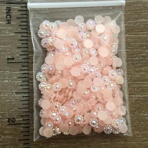 95# Peachy Pink Flatback Sunflower Rhinestones 4mm 1tsp - Image 3