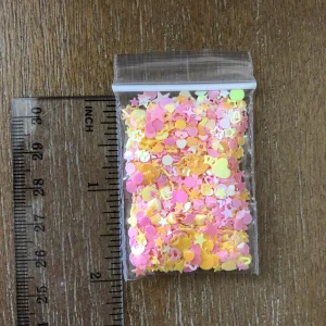 57# Multi shape pastel Mix confetti glitter 1tsp