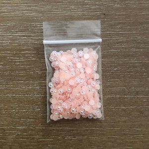 95# Peachy Pink Flatback Sunflower Rhinestones 4mm 1tsp