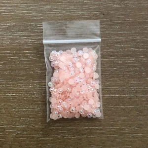 95# Peachy Pink Flatback Sunflower Rhinestones 4mm 1tsp