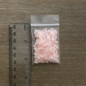 95# Peachy Pink Flatback Sunflower Rhinestones 4mm 1tsp - Image 2