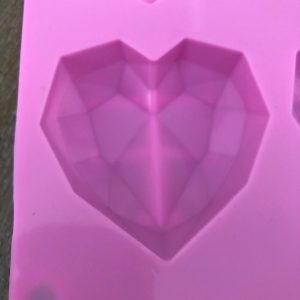 x Large 6 cavity geometric heart silicone mold - Image 3