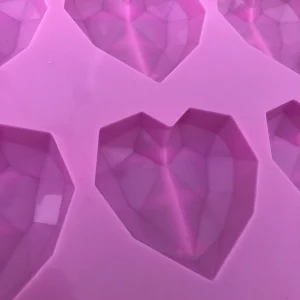 x Large 6 cavity geometric heart silicone mold - Image 4