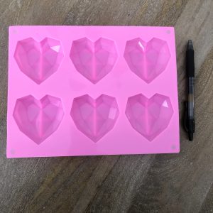x Large 6 cavity geometric heart silicone mold - Image 2