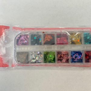 x Heart Sequins Assorted Glitter 12 piece Boxed Set - Image 2