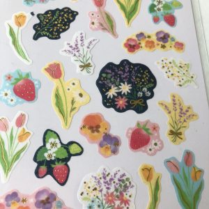 B52 Daiso Floral washi sticker sheet Spring Flowers - Image 2