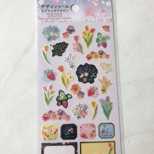B52 Daiso Floral washi sticker sheet Spring Flowers