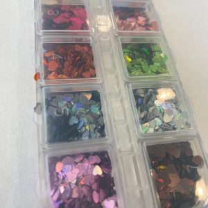 x Heart Sequins Assorted Glitter 12 piece Boxed Set - Image 3