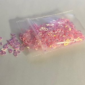 104# Pink Iridescent Hollow Heart Glitter - Image 2