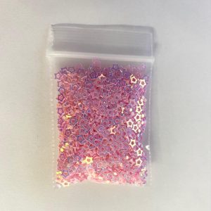 106# Pink Hollow Star glitter spangles 1tsp