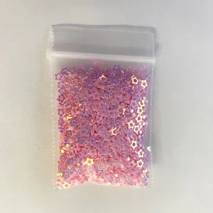 106# Pink Hollow Star glitter spangles 1tsp