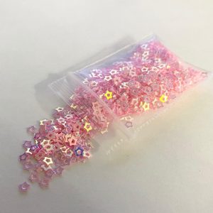106# Pink Hollow Star glitter spangles 1tsp - Image 2