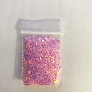 104# Pink Iridescent Hollow Heart Glitter