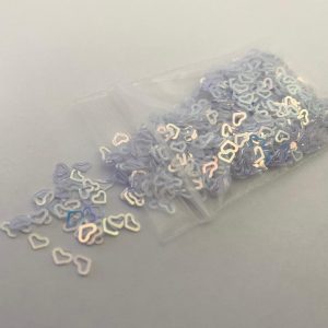 103# White Iridescent Hollow Heart Glitter - Image 2