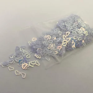 103# White Iridescent Hollow Heart Glitter - Image 2