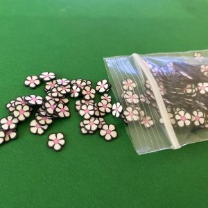 119# Black, White and Pink Flower Clay Slices - Image 2