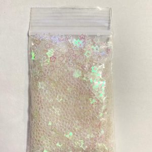 33# Hollow Translucent Iridescent Star Glitter 1tsp