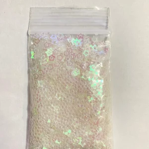 33# Hollow Translucent Iridescent Star Glitter 1tsp