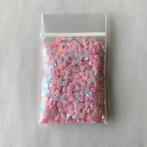 157# Tiny Pastel Heart Confetti Embellishments 1tsp