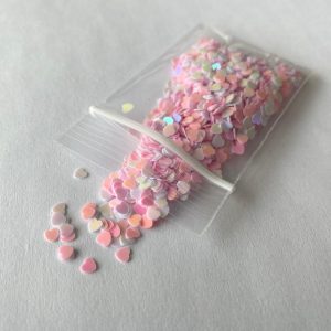 157# Tiny Pastel Heart Confetti Embellishments 1tsp - Image 2