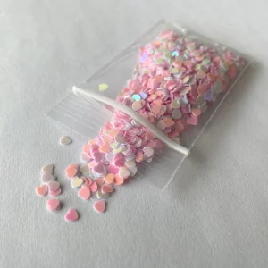 157# Tiny Pastel Heart Confetti Embellishments 1tsp - Image 2