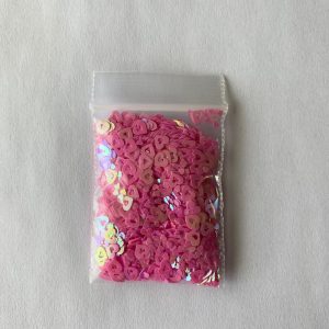 151# Pink Hollow Heart Glitter 1 tsp