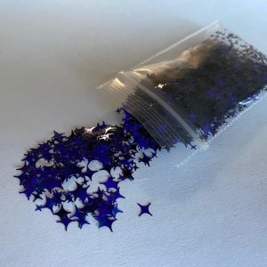 96# Dark Purple Iridescent 4 Point Star Confetti Glitter 1tsp - Image 2
