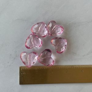 6pc Light Pink Chunky Heart Beads #38