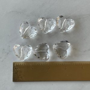 6pc Clear Chunky Heart Beads