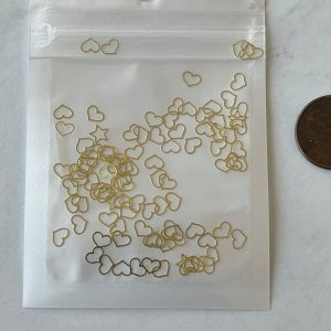 Alternative view of gold Heart nail embellishment
