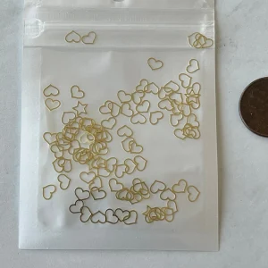 Alternative view of gold Heart nail embellishment