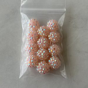 12pcs 14mm pastel pink Rhinestone Beads #130